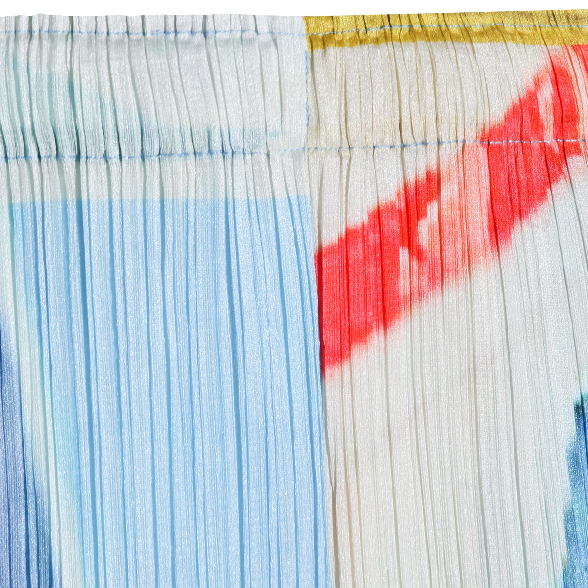 BLUE AND YELLOW PLEATED PANT