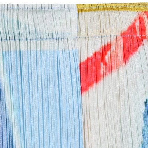 BLUE AND YELLOW PLEATED PANT