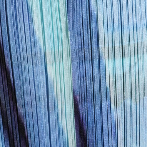 BLUE AND YELLOW PLEATED PANT