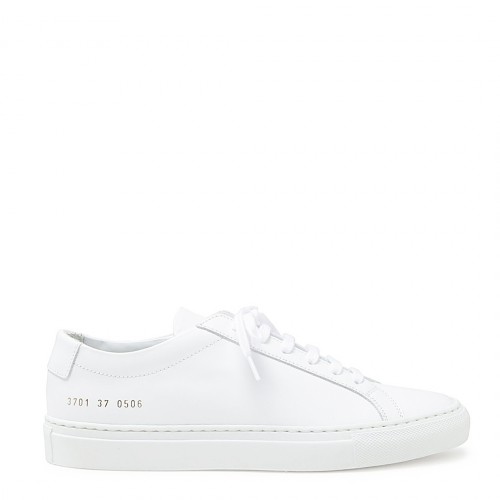 WHITE LEATHER ACHILLE LOW...