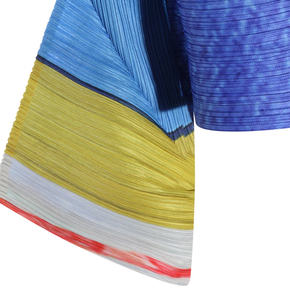 BLUE AND YELLOW PLEATED TOP