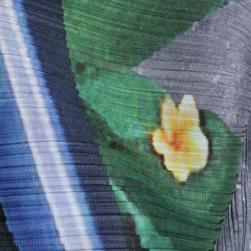 GRAY AND NAVY PLEATED TOP