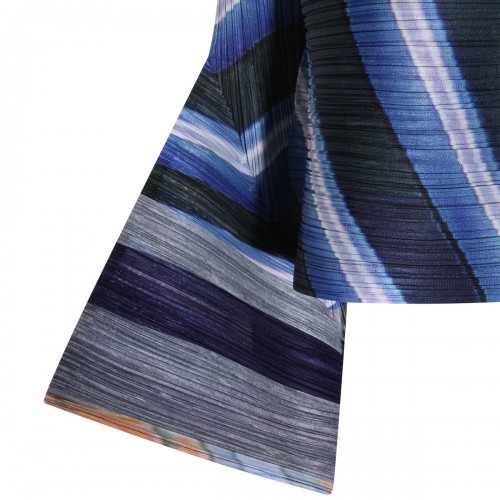 GRAY AND NAVY PLEATED TOP