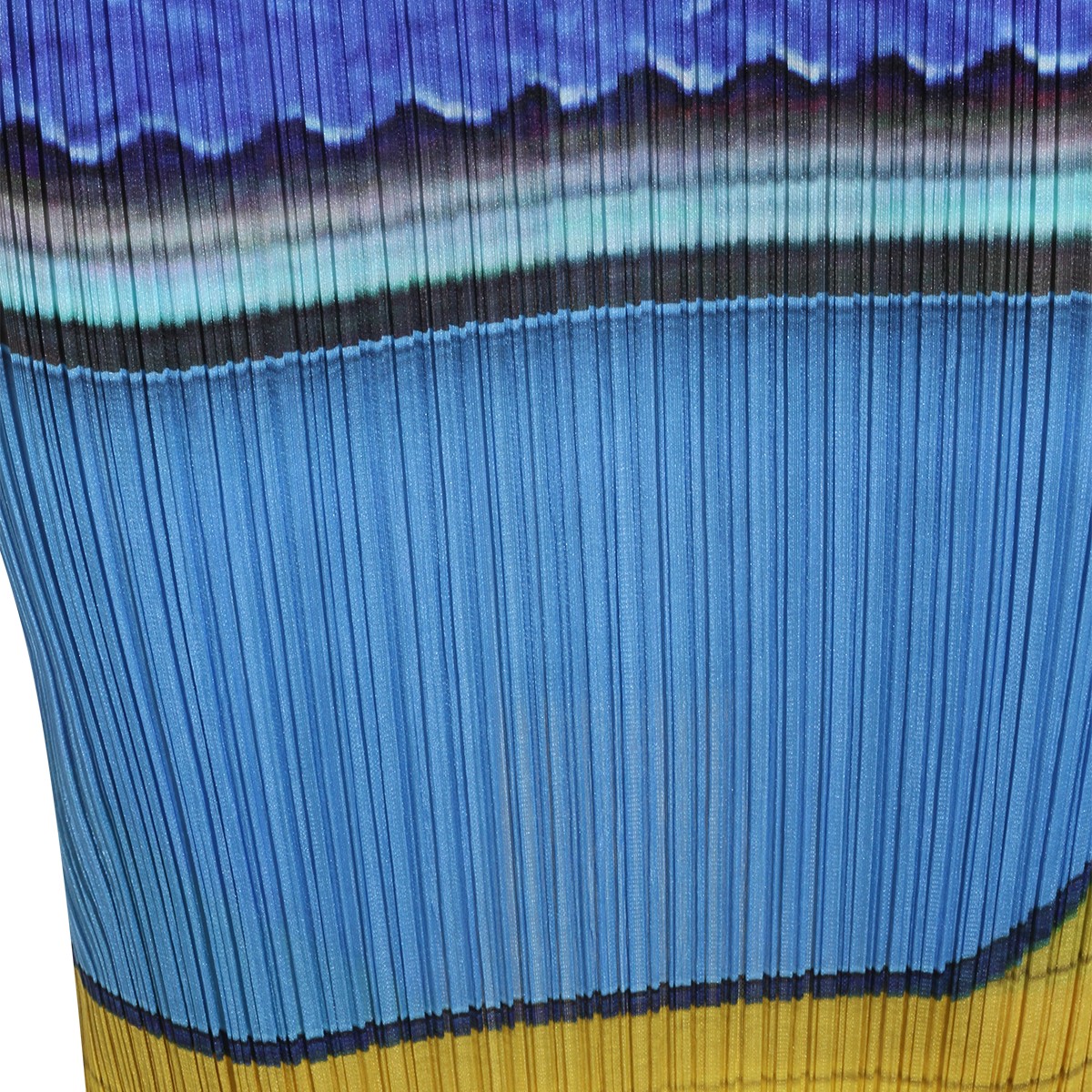 BLUE AND YELLOW PLEATED DRESS