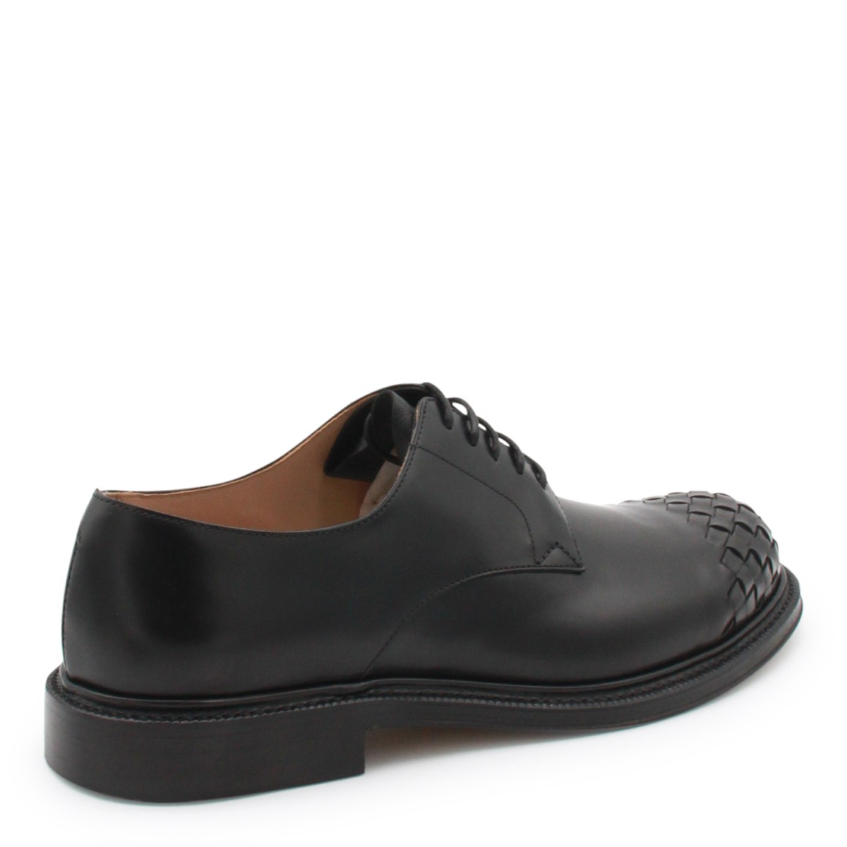 BLACK LEATHER LACE UP SHOES