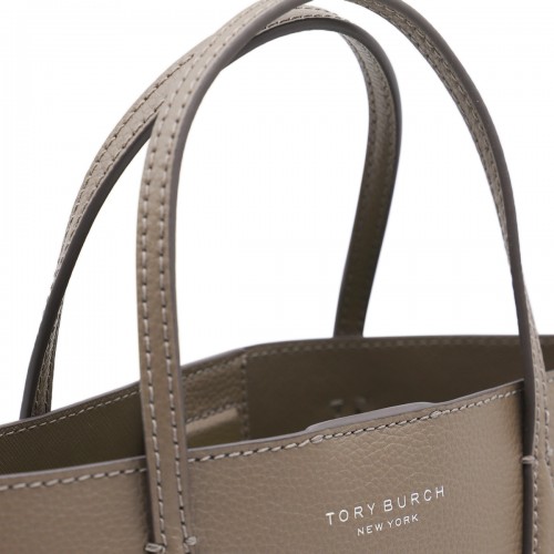 BROWN LEATHER SMALL PERRY TOTES