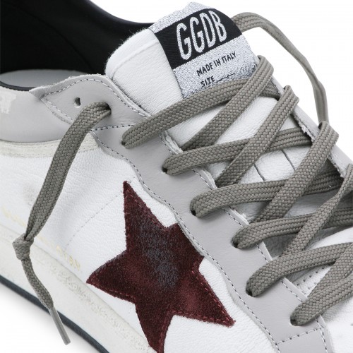 WHITE AND BORDEAUX LEATHER BALLSTAR SNEAKERS
