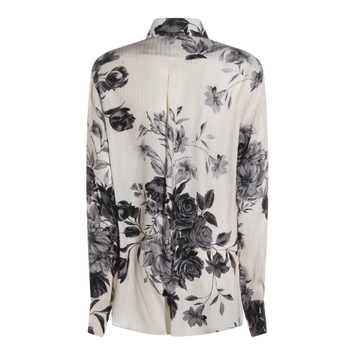 BLACK AND WHITE SILK SHIRT
