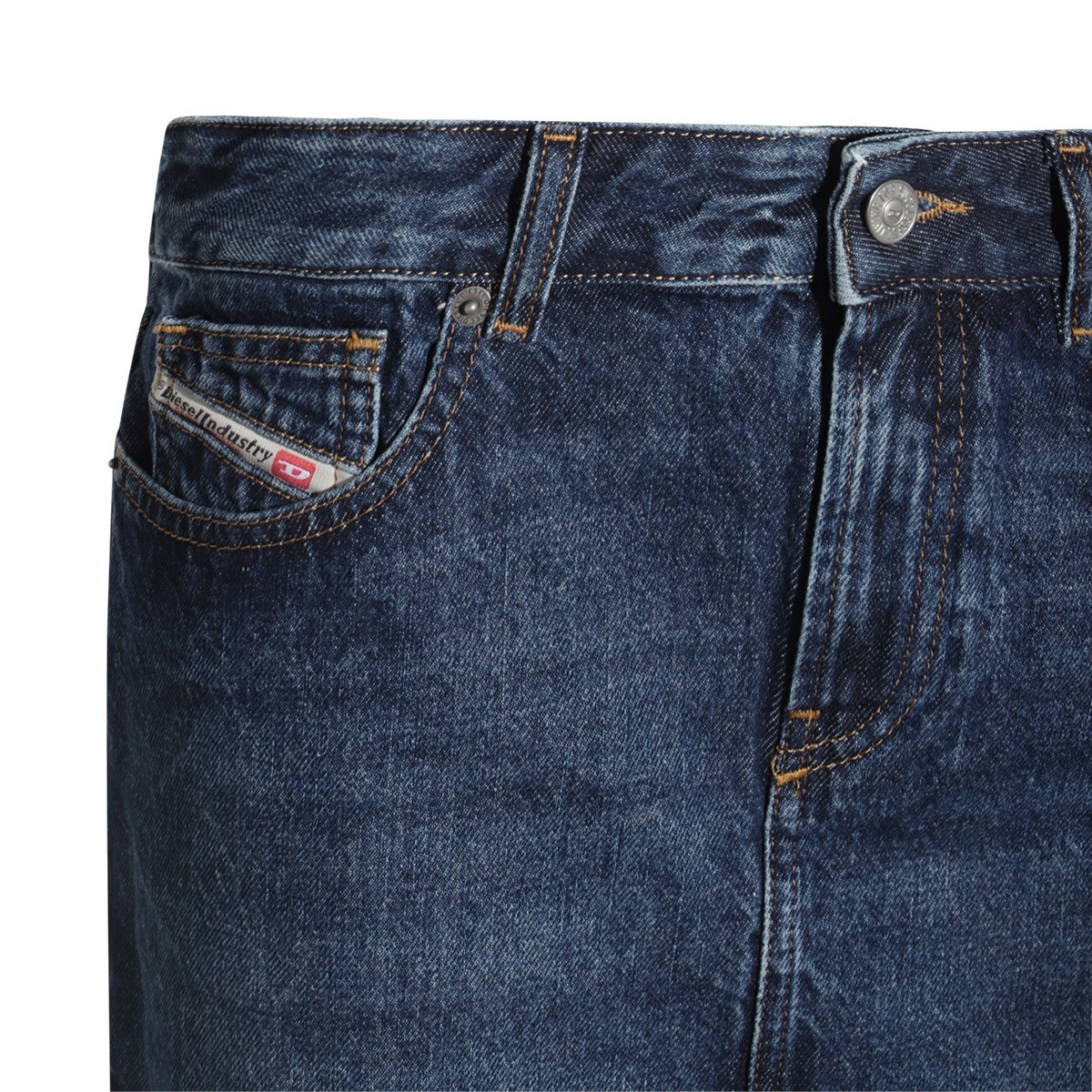 BLUE COTTON MINI SKIRT