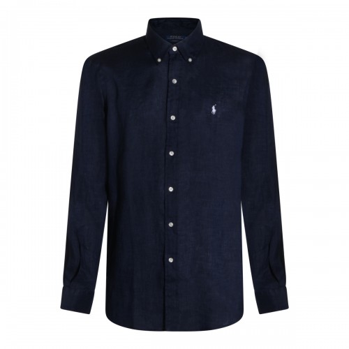 NEWPORT NAVY LINEN SHIRT