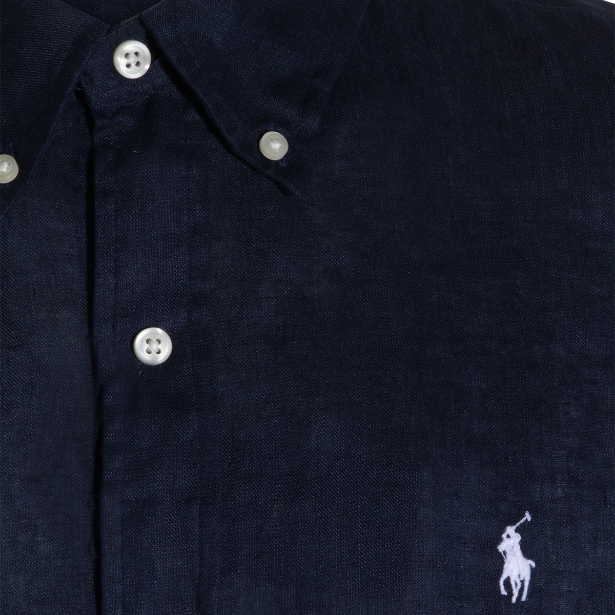 NEWPORT NAVY LINEN SHIRT