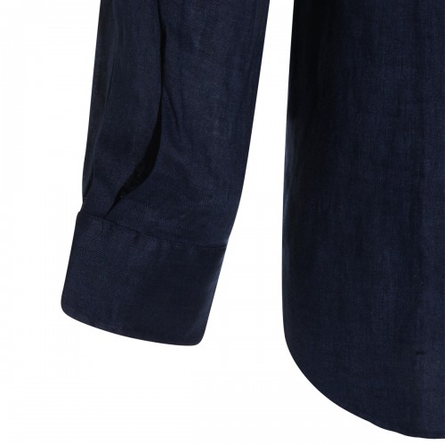 NEWPORT NAVY LINEN SHIRT
