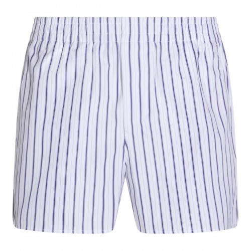 WHITE AND BLUE COTTON SHORTS