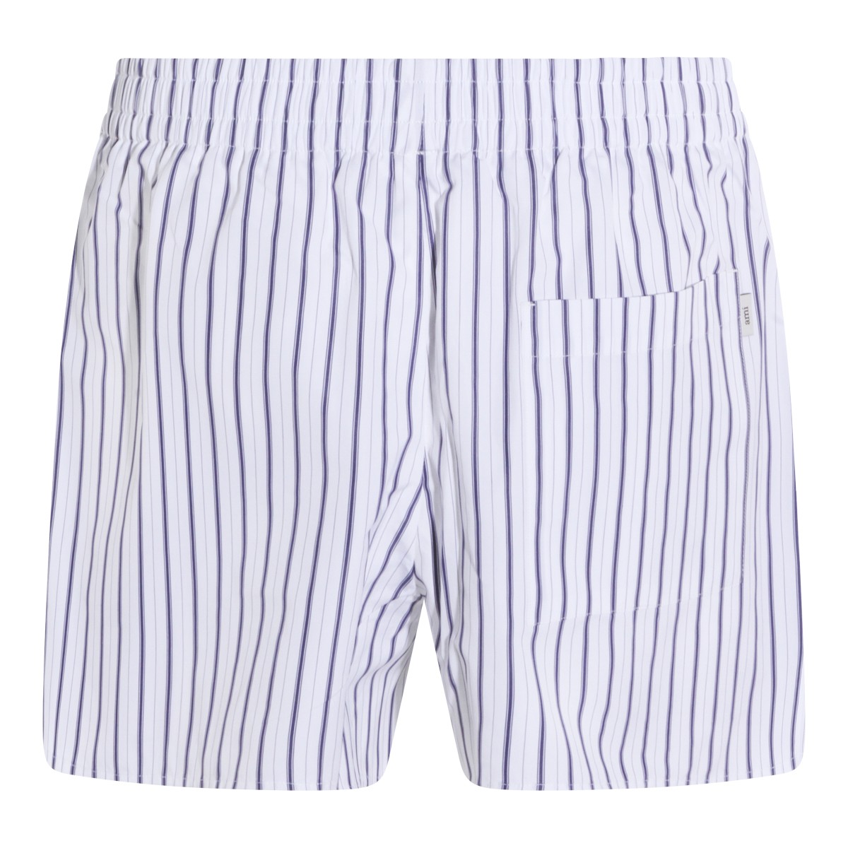 WHITE AND BLUE COTTON SHORTS