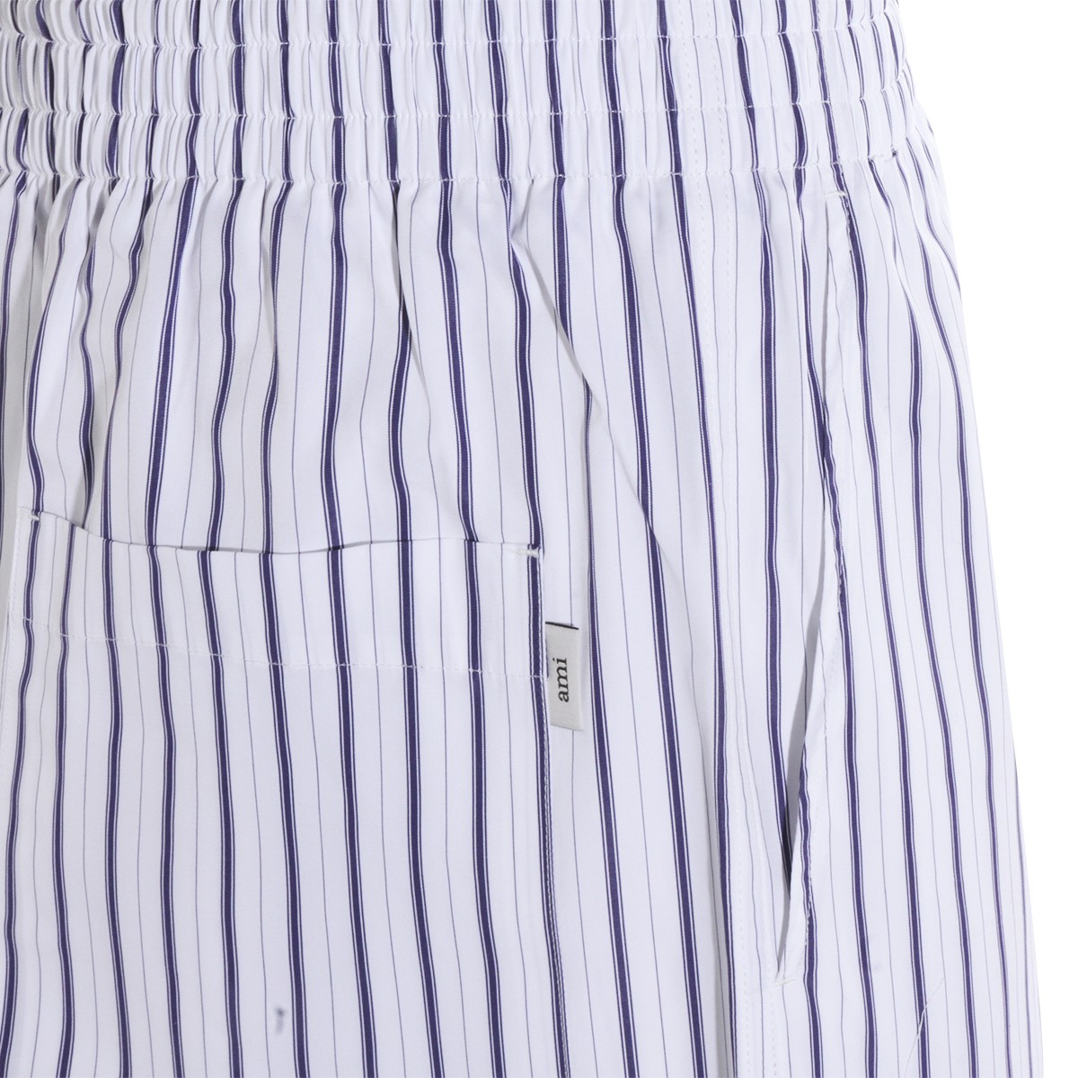 WHITE AND BLUE COTTON SHORTS