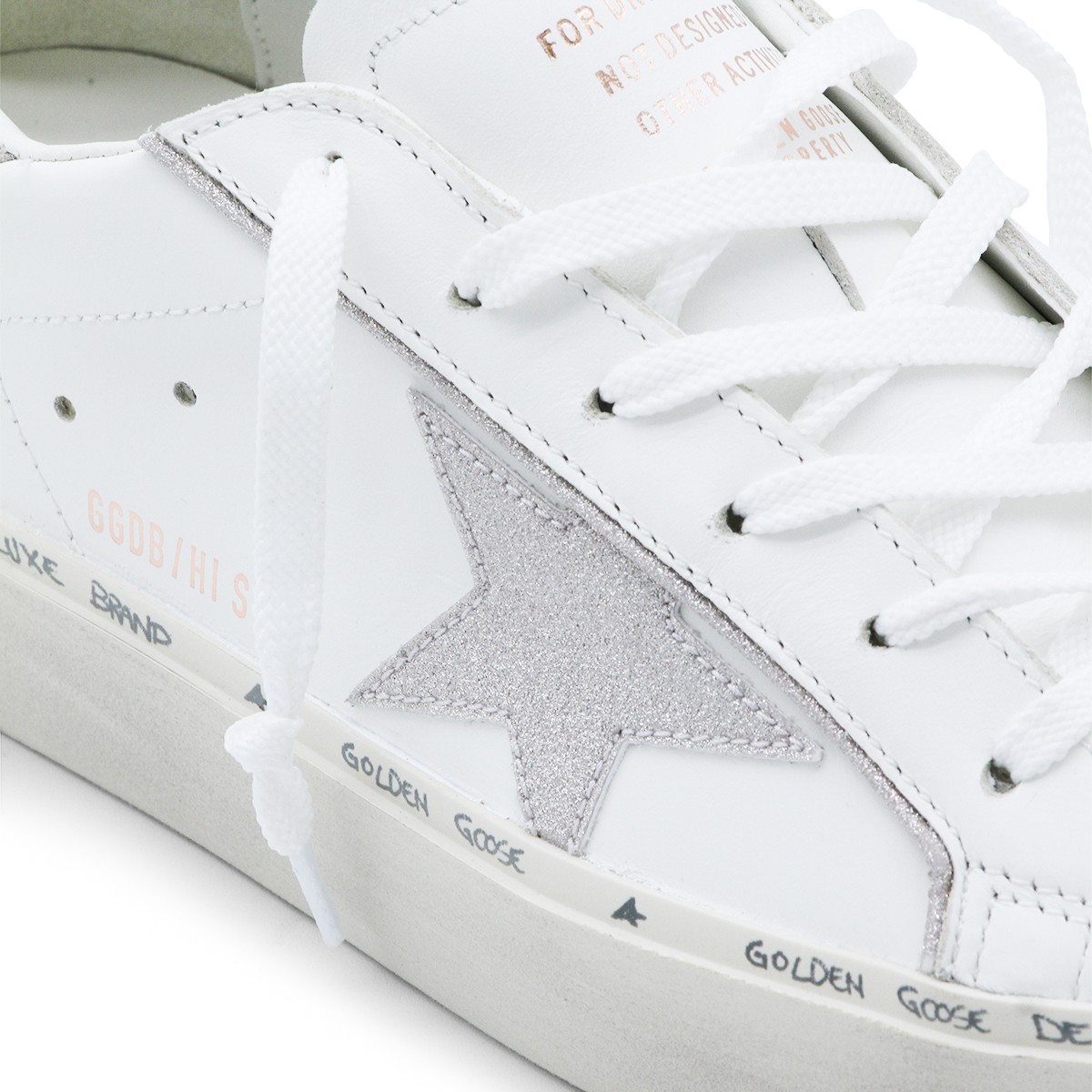 WHITE AND PLATINUM LEATHER HI STAR...