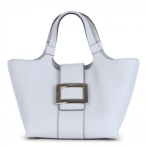 WHITE LEATHER TOTE