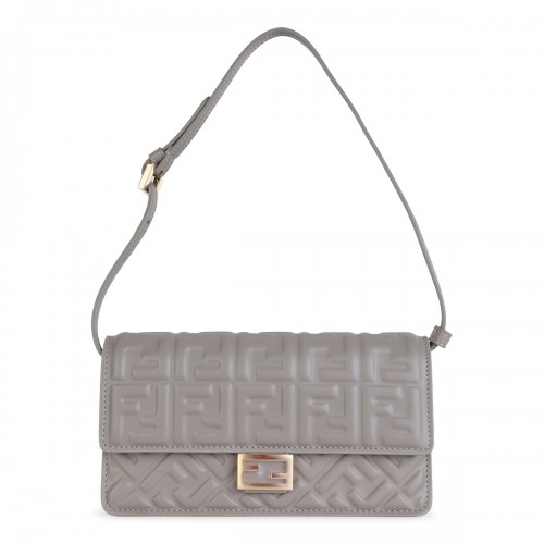 GREY LEATHER BAGUETTE WALLET