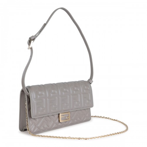 GREY LEATHER BAGUETTE WALLET