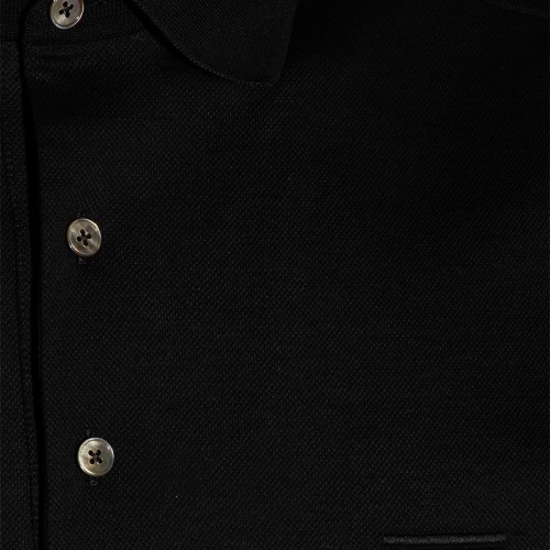 BLACK COTTON POLO SHIRT