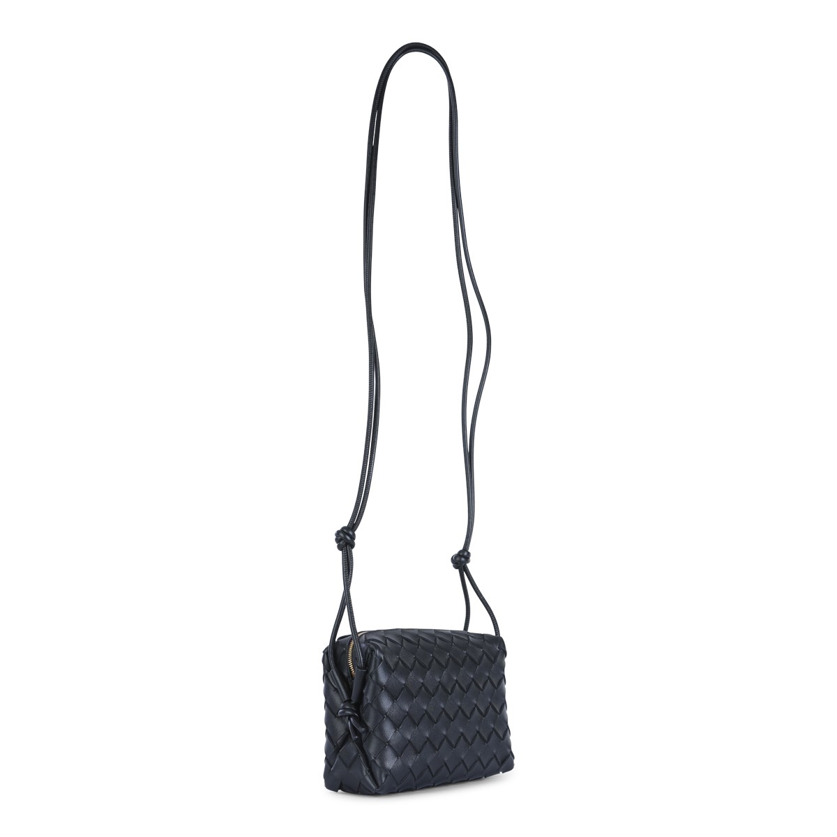 BLACK LEATHER MINI LOOP CAMERA BAG