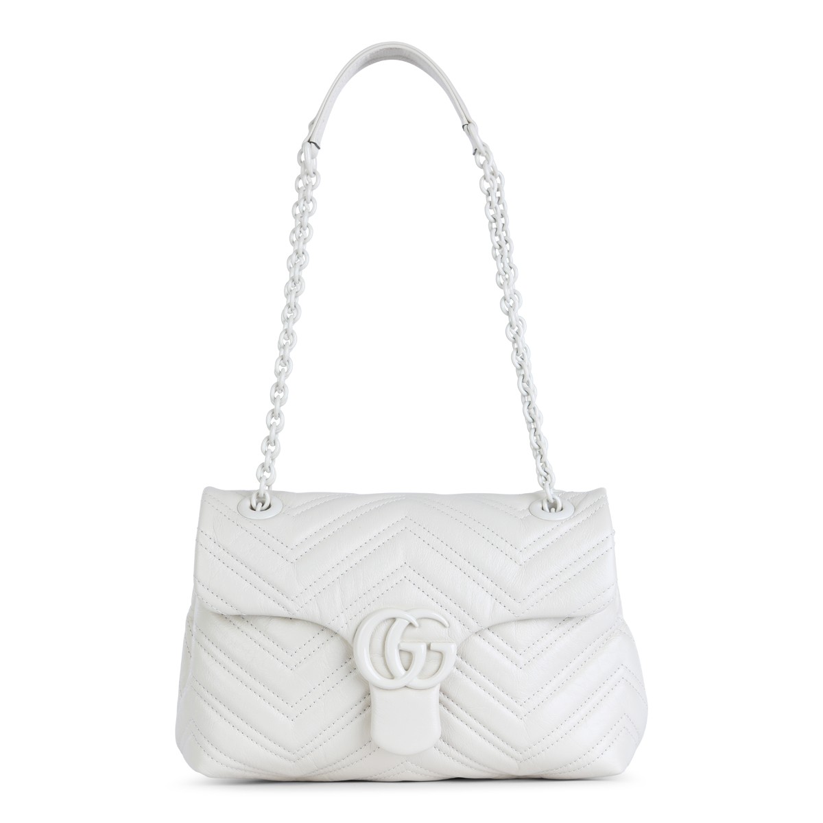 WHITE LEATHER MARMONT SHOULDER BAG