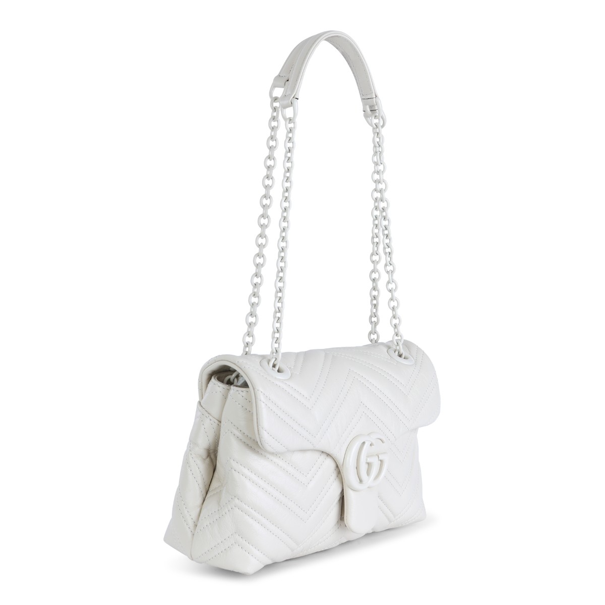 WHITE LEATHER MARMONT SHOULDER BAG