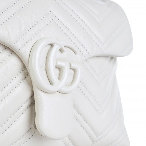 WHITE LEATHER MARMONT SHOULDER BAG