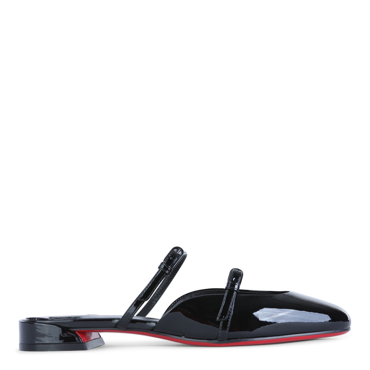 BLACK LEATHER JANE NINA FLAT PATENT