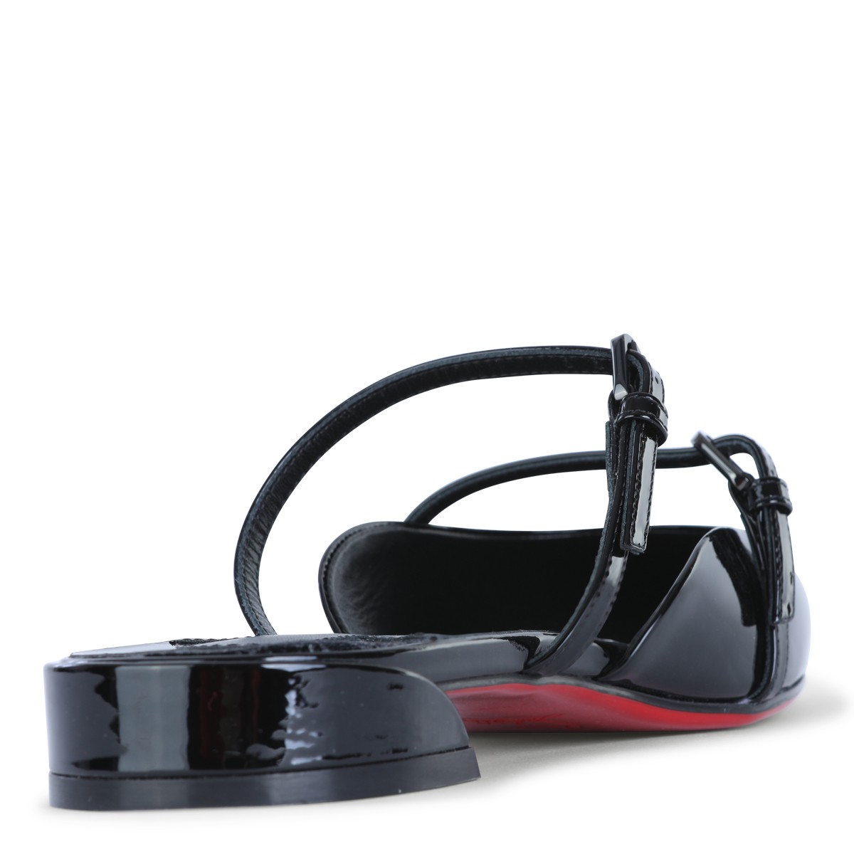 BLACK LEATHER JANE NINA FLAT PATENT