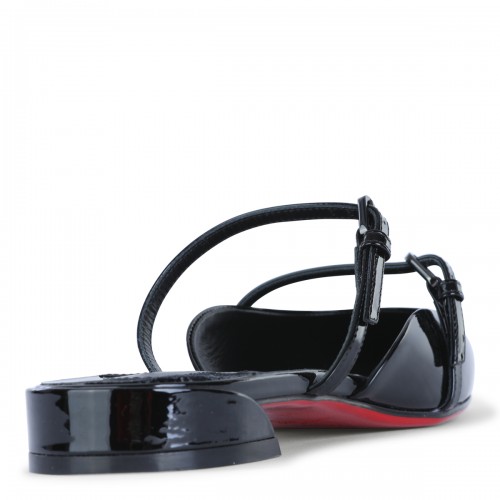 BLACK LEATHER JANE NINA FLAT PATENT