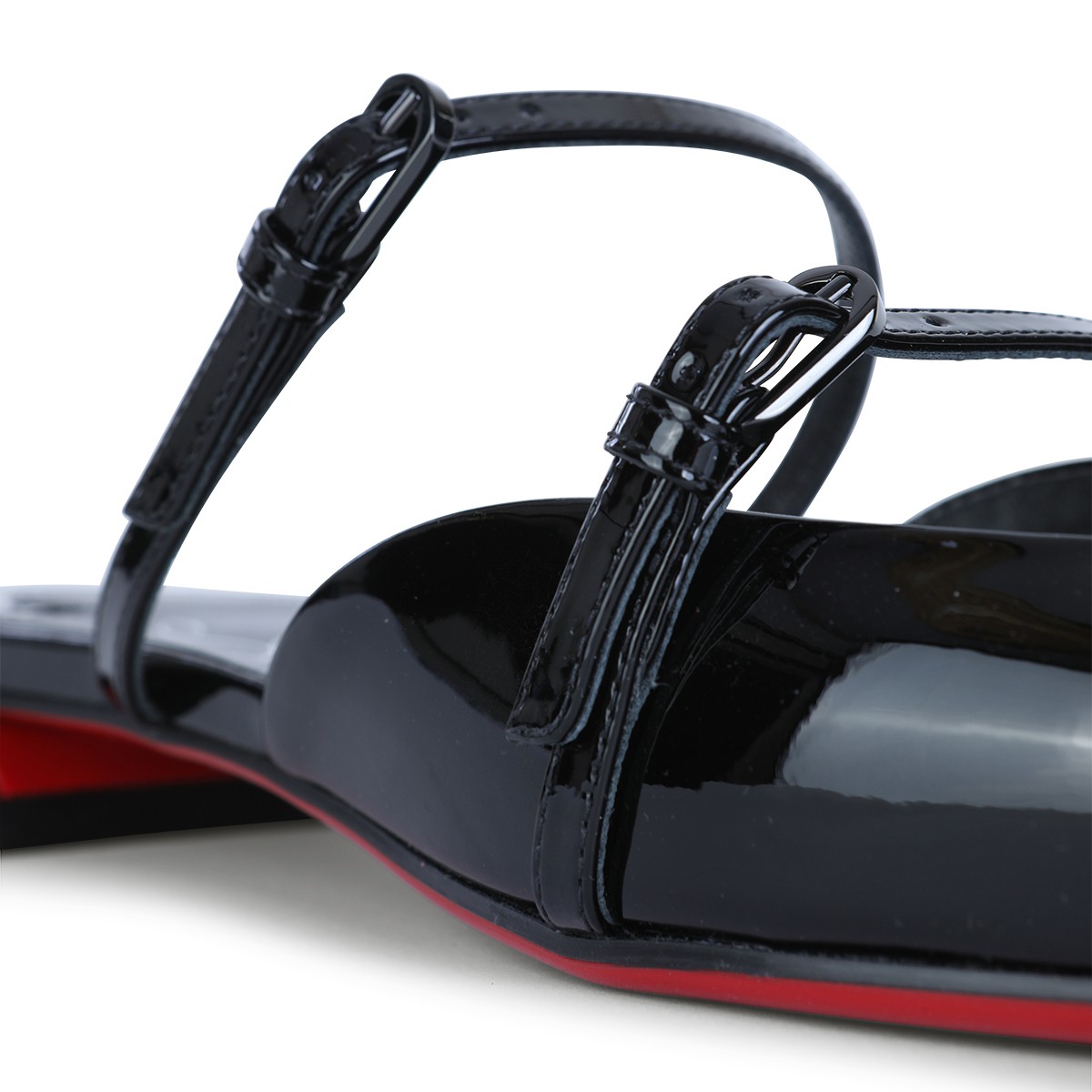 BLACK LEATHER JANE NINA FLAT PATENT