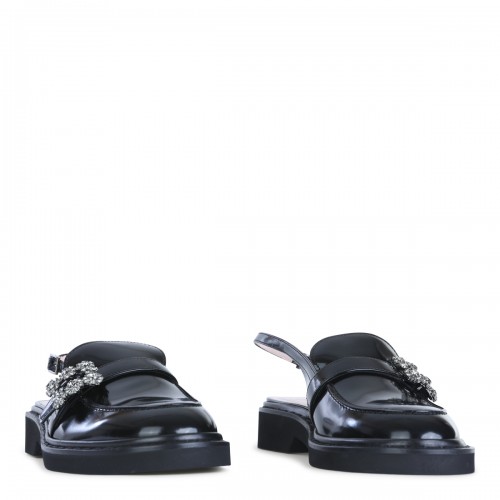 BLACK LEATHER FLAT 2