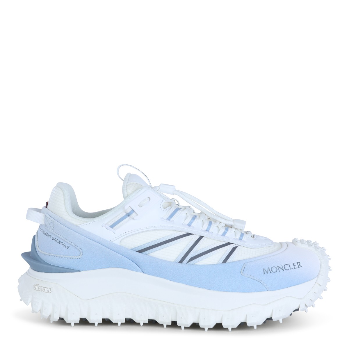 WHITE AND LIGHT BLUE LEATHER SNEAKERS 