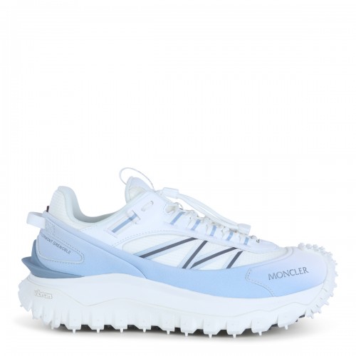 WHITE AND LIGHT BLUE LEATHER SNEAKERS 