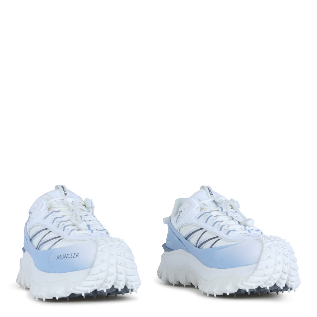 WHITE AND LIGHT BLUE LEATHER SNEAKERS 