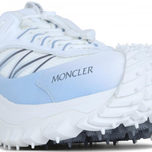 WHITE AND LIGHT BLUE LEATHER SNEAKERS 