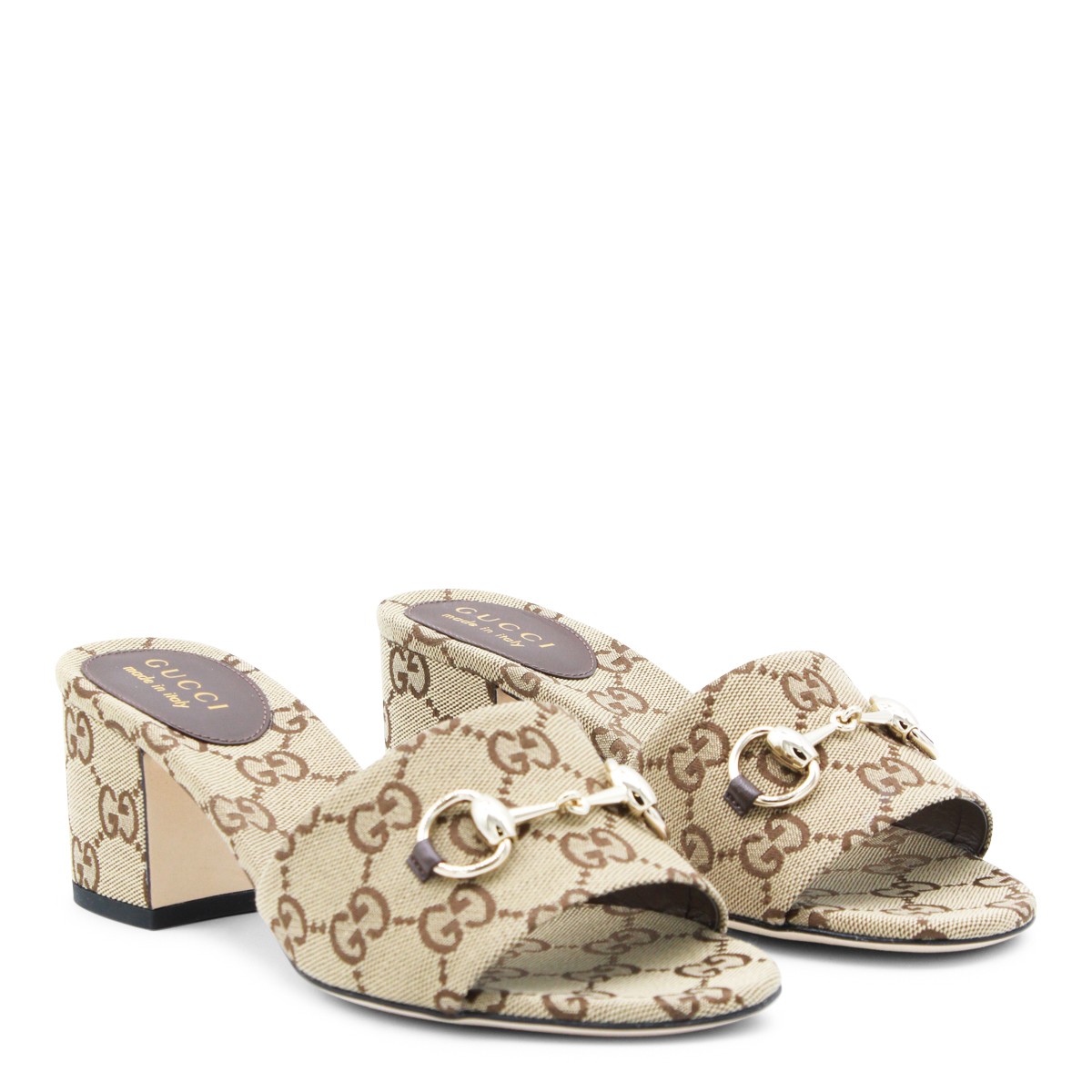 BEIGE AND BROWN SANDALS