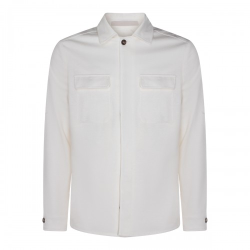 WHITE LINEN AND COTTON CASUAL JACKET