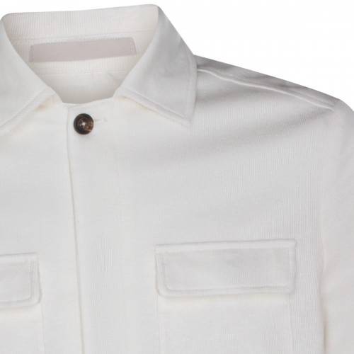 WHITE LINEN AND COTTON CASUAL JACKET