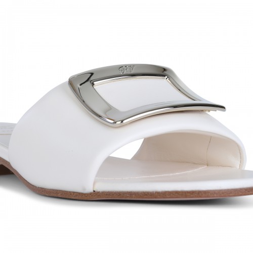 WHITE LEATHER SANDALS