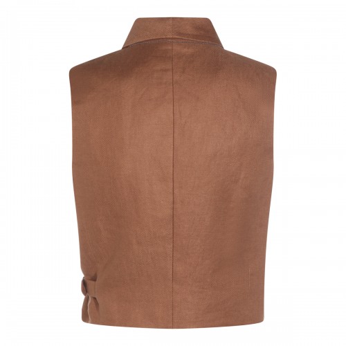 BROWN LINEN TOP 2