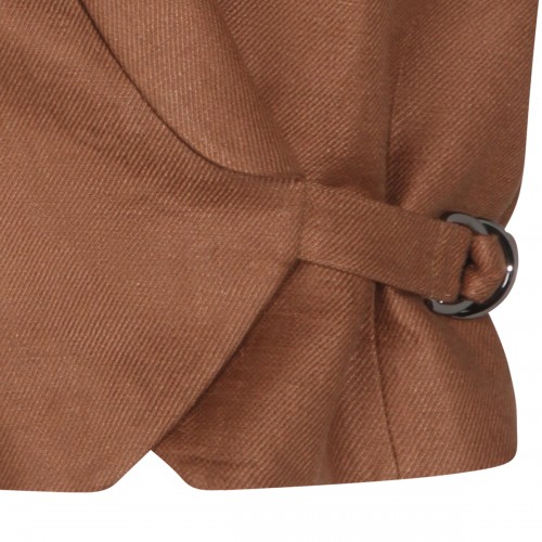 BROWN LINEN TOP