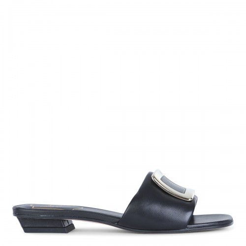 BLACK LEATHER SANDALS