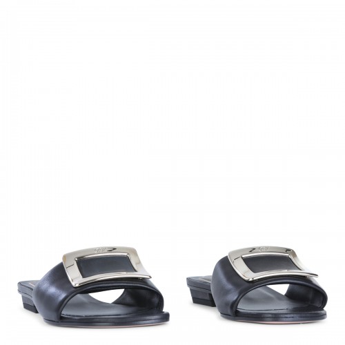 BLACK LEATHER SANDALS 2
