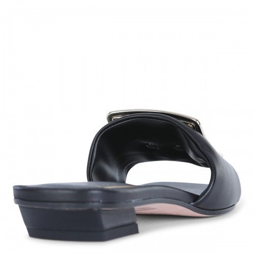 BLACK LEATHER SANDALS