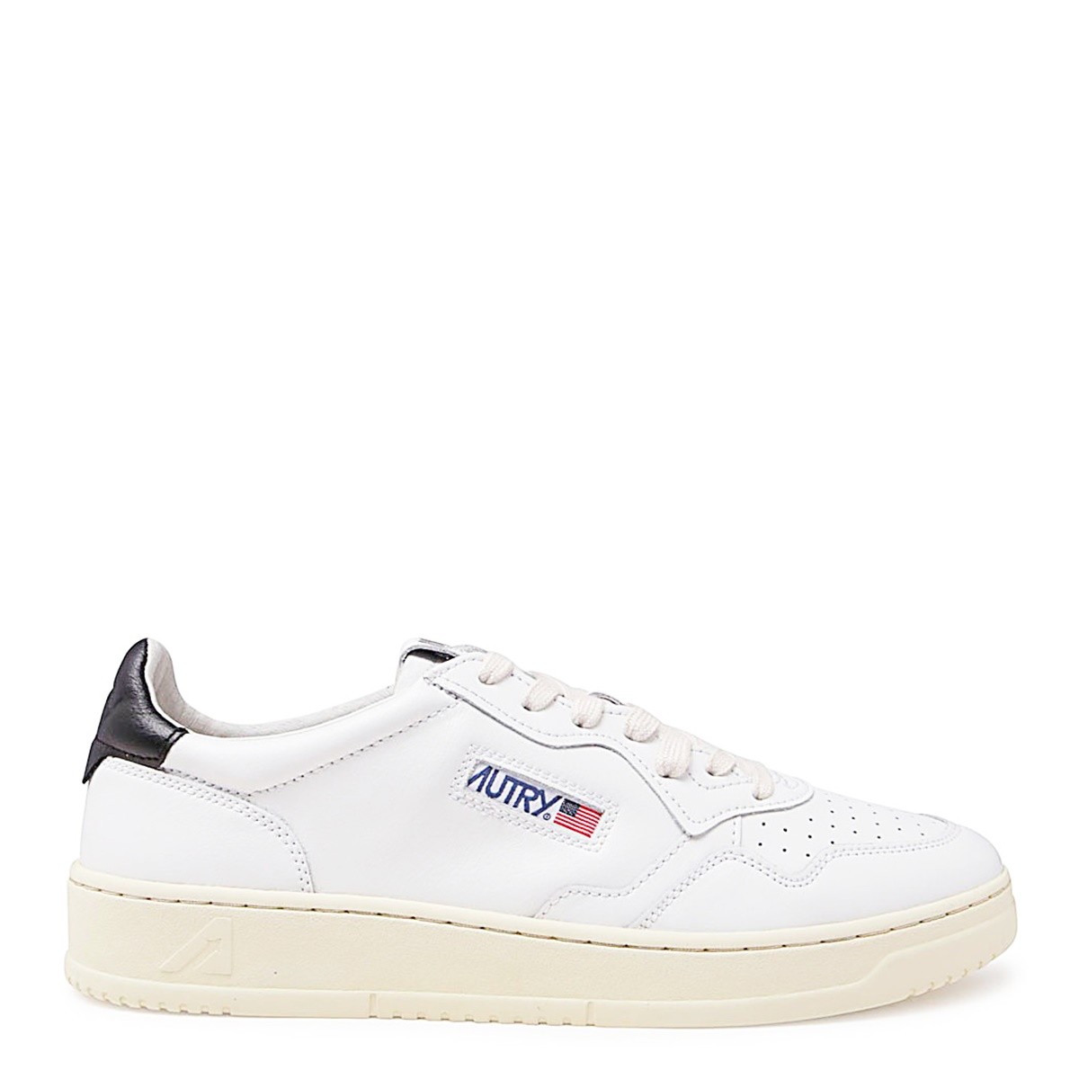 WHITE AND BLACK LEATHER MEDALIST...