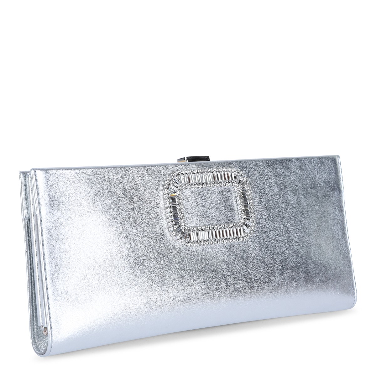 SILVER LEATHER CLUTCH 2