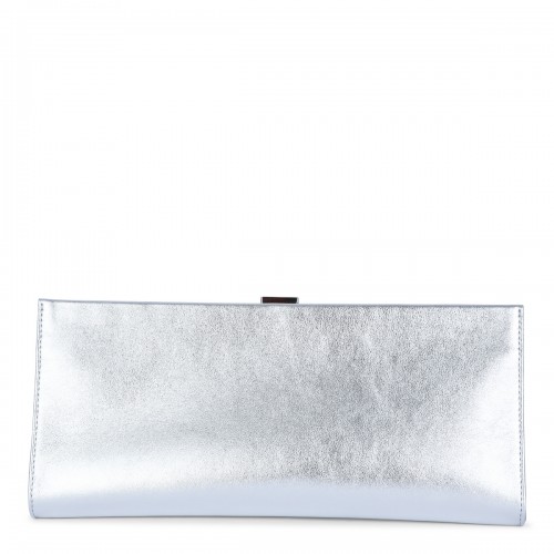 SILVER LEATHER CLUTCH
