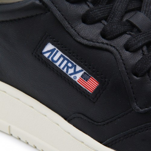 BLACK LEATHER MEDALIST SNEAKERS